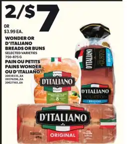 Independent Grocer WONDER OR D'ITALIANO BREADS OR BUNS, 750-875 G offer