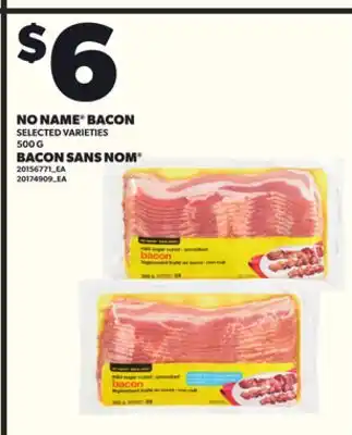 Independent Grocer NO NAME BACON, 500 G offer