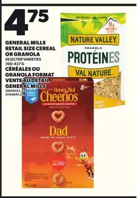 Independent Grocer GENERAL MILLS RETAIL SIZE CEREAL OR GRANOLA, 300-437 G offer