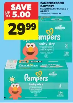 Real Canadian Superstore PAMPERS ECONO BABY DRY, 84-180' S offer