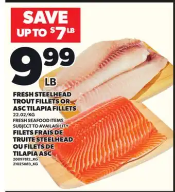 Independent Grocer FRESH STEELHEAD TROUT FILLETS OR ASC TILAPIA FILLETS offer