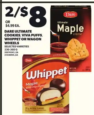 Independent Grocer DARE ULTIMATE COOKIES VIVA PUFFS, WHIPPET OR WAGON WHEELS, 230-360 G offer