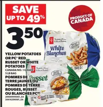 Independent Grocer YELLOW POTATOES OR PC RED, RUSSET OR WHITE POTATOES, 5 LB BAG offer