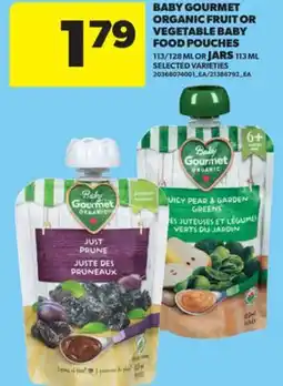 Real Canadian Superstore BABY GOURMET ORGANIC FRUIT OR VEGETABLE BABY FOOD POUCHES 113/128 ML OR JARS 113 ML offer