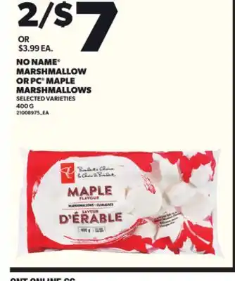 Independent Grocer NO NAME MARSHMALLOW PC MAPLE MARSHMALLOWS, 400 G offer