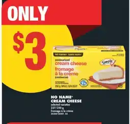 No Frills NO NAME CREAM CHEESE, 227/250 G offer