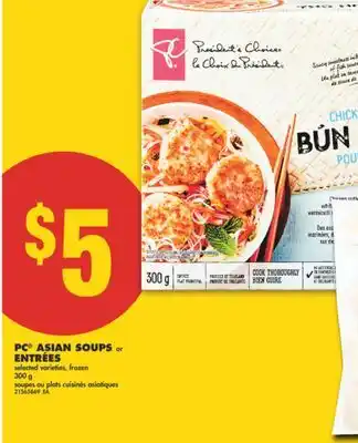 No Frills PC ASIAN SOUPS or ENTRÉES, 300 g offer