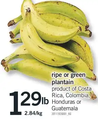 Fortinos RIPE OR GREEN RIPE PLANTAIN offer