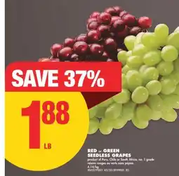 No Frills RED or GREEN SEEDLESS GRAPES offer