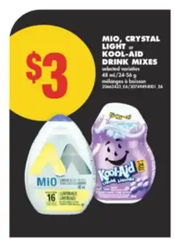 No Frills MIO, CRYSTAL LIGHT or KOOL-AID DRINK MIXES, 48 mL/24-56 g offer