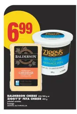 No Frills BALDERSON CHEESE, 250/280 g or ZIGGY'S FETA CHEESE, 400 g offer