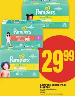 No Frills PAMPERS ECONO PACK DIAPERS, 58-180's offer