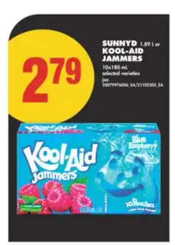 No Frills SUNNYD 1.89 L or KOOL-AID JAMMERS 10x180 mL offer