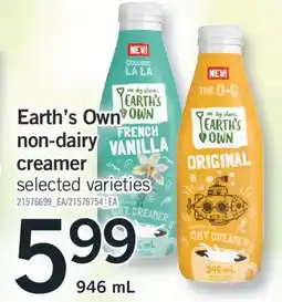 Fortinos EARTH'S OWN NON-DAIRY CREAMER 946 mL offer