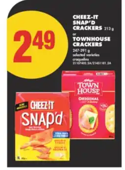 No Frills CHEEZ-IT SNAP'D CRACKERS 213 g or TOWNHOUSE CRACKERS 247-391 g offer