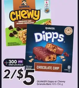 Sobeys QUAKER Dipps or Chewy Granola Bars offer