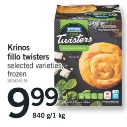 Fortinos KRINOS FILLO TWISTERS 840 g/1 kg offer