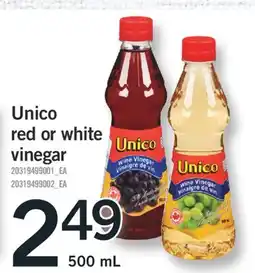 Fortinos UNICO RED OR WHITE VINEGAR, 500 mL offer