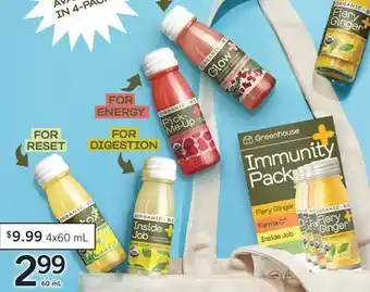 Fortinos Greenhouse Immunity Pack 60 mL offer