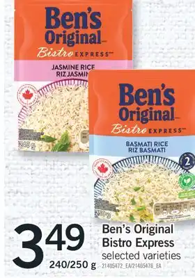 Fortinos BEN'S ORIGINAL BISTRO EXPRESS, 240/250 g offer