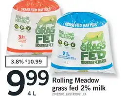 Fortinos ROLLING MEADOW GRASS FED 2% MILK 4 L offer