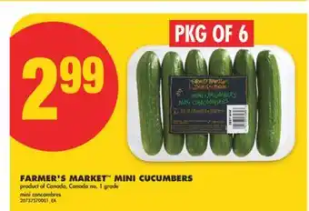 No Frills FARMER'S MARKET MINI CUCUMBERS, PKG OF 6 offer