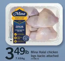 Fortinos MINA HALAL CHICKEN LEGS BACKS ATTACHED offer