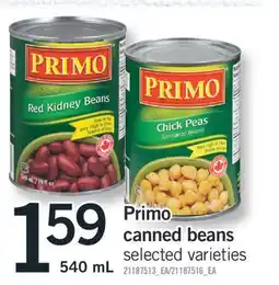 Fortinos PRIMO CANNED BEANS, 540 mL offer