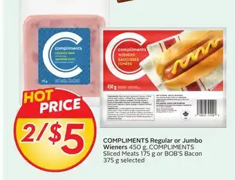 Sobeys COMPLIMENTS Regular or Jumbo Wieners offer