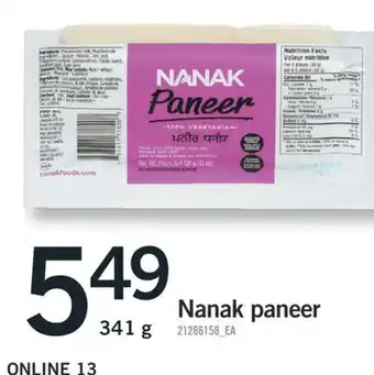 Fortinos NANAK PANEER, 341 G offer