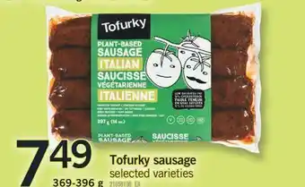 Fortinos TOFURKY SAUSAGE, 369-396 g offer