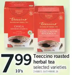 Fortinos TEECCINO ROASTED HERBAL TEA, 10's offer