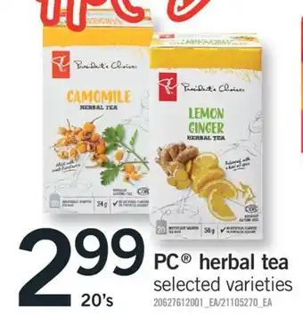 Fortinos PC HERBAL TEA, 20'S offer