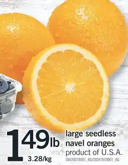 Fortinos LARGE SEEDLESS NAVEL ORANGES offer