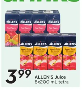 Sobeys ALLEN'S Juice offer