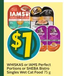 Sobeys WHISKAS or IAMS Perfect Portions or SHEBA Bistro Singles Wet Cat Food offer