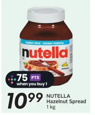 Sobeys NUTELLA Hazelnut Spread offer