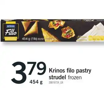 Fortinos KRINOS FILO PASTRY STRUDEL, 454g offer