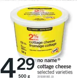 Fortinos NO NAME COTTAGE CHEESE, 500 g offer