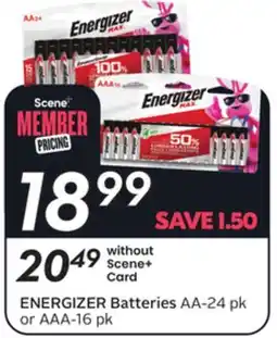 Sobeys ENERGIZER Batteries offer