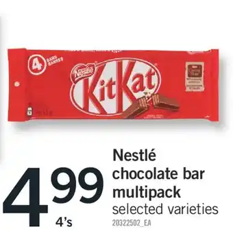 Fortinos NESTLÉ CHOCOLATE BAR MULTIPACK 4's offer