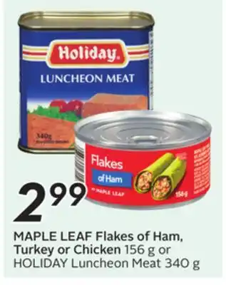 Sobeys MAPLE LEAF Flakes of Ham, Turkey or Chicken offer