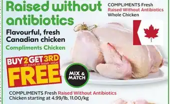 Sobeys COMPLIMENTS Fresh Raised Without Antibiotics Chicken offer