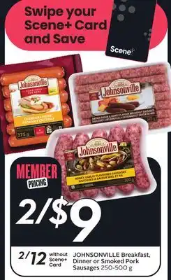 Sobeys JOHNSONVILLE Breakfast, Dinner or Smoked Pork Sausages offer