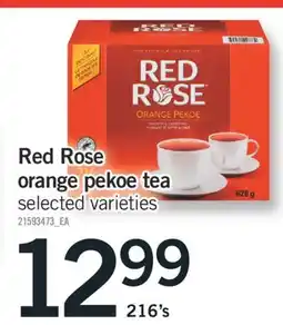 Fortinos RED ROSE ORANGE PEKOE TEA, 216's offer