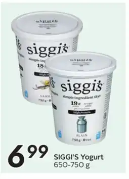 Sobeys SIGGI'S Yogurt offer