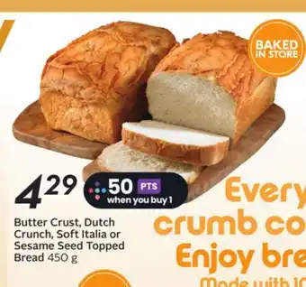 Sobeys Butter Crust, Dutch Crunch, Soft Italia or Sesame Seed Topped Bread offer