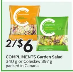 Sobeys COMPLIMENTS Garden Salad offer