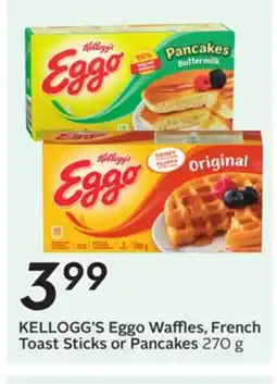 Sobeys KELLOGG'S Eggo Waffles, French Toast Sticks or Pancakes offer