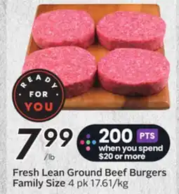 Sobeys Fresh Lean Ground Beef Burgers Family Size offer